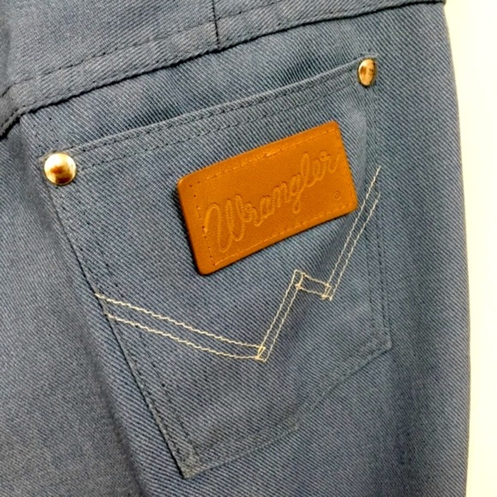 vtg WRANGLER sz 15/16 Slim High Rise Pants “Jeans” Seam Press Blue